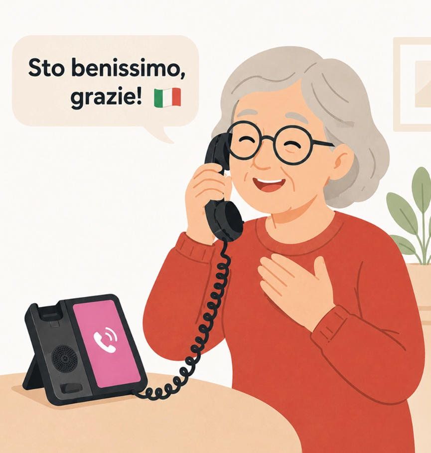 Téléphone Amical – Compagnon IA apaisant pour personnes âgées