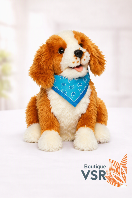 Soothing Robotic Ginger Dog for Seniors